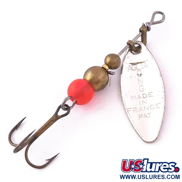 Mepps Aglia Long 0 UV Sukrė, Nikelis/Oranžinė, 2.6g, UV, #3984