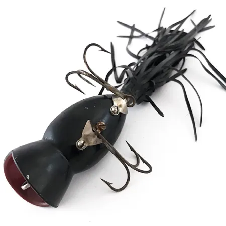 Fred Arbogast Hula Popper Masalas, Juoda/Raudona, 14g, Skirt, #4165