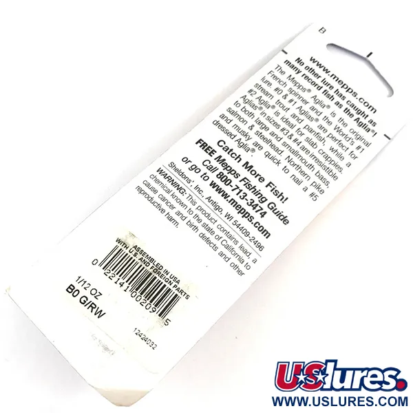 Mepps Aglia 0 Vertė, Raudona/Balta, 2.5g, Dryžuotas Lapelis, #4364