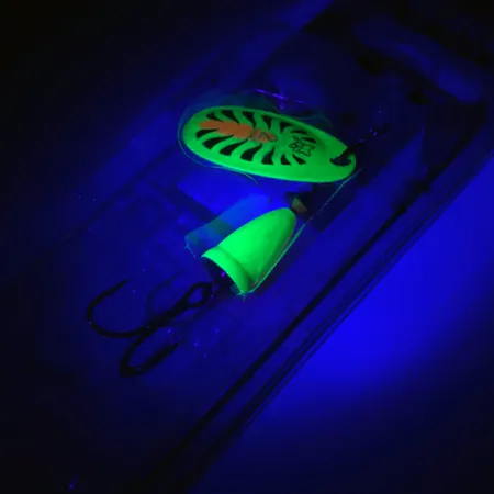 Blue Fox Super Vibrax 2 UV Sukrė, Firetiger UV, 6g, Žalvario mechanizmas, #4366