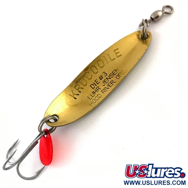 Luhr Jensen Krocodile Die #3 Blizgė, Frog / Žalvaris, 10g, #4615