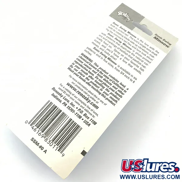 Renosky Sonic Swing Minnow 0 Masalas, Sidabrinis, 2g, Tail-Flex, #4639