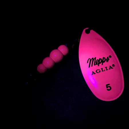 Mepps Aglia 5 Hot Pink UV Sukrė, Rožinė/Žalvaris, 14g, UV, #4752