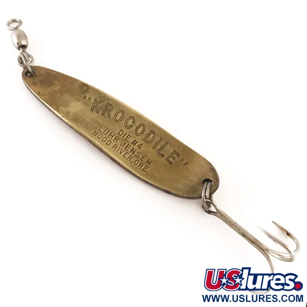 Luhr Jensen Krocodile Die #4 Blizgė, Žalvaris / Raudona, 17g, #4770