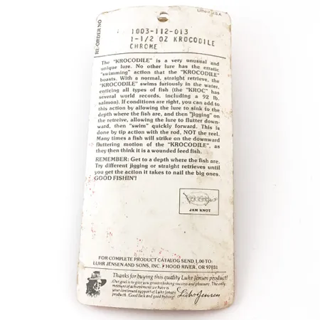 Luhr Jensen Krocodile Die #5 Blizgė, Nikkelis, 42g, #4933