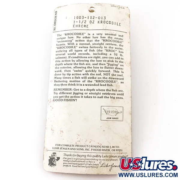 Luhr Jensen Krocodile Die #5 Blizgė, Nikkelis, 42g, #4933