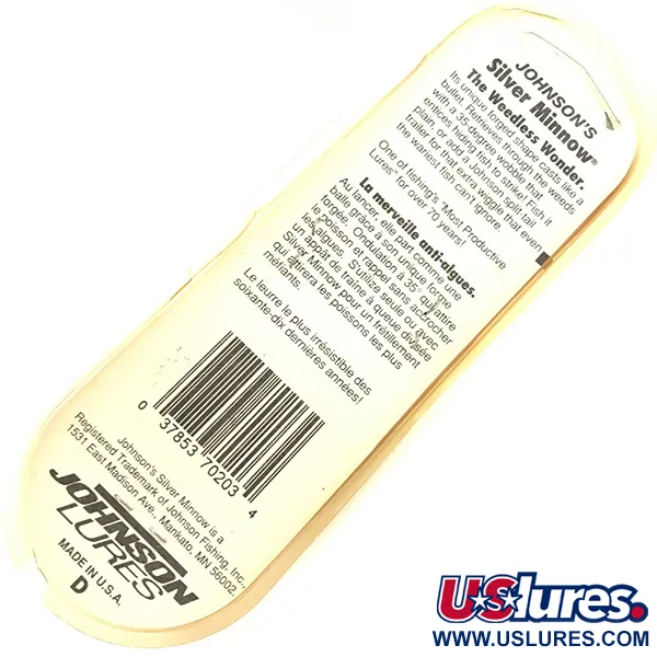 Johnson Weedless Silver Minnow Blizgė, Auksinė, 14g, Nekibanti, #5046