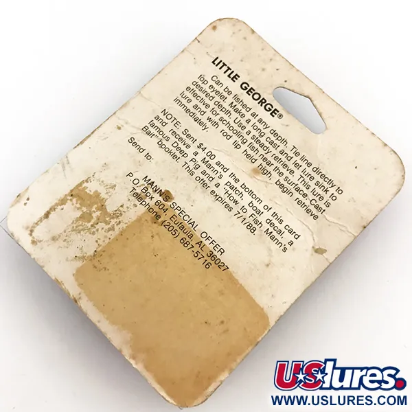 Mann's Bait Little George Tail Spinner, Balta/Nikelis, 17g, #5116