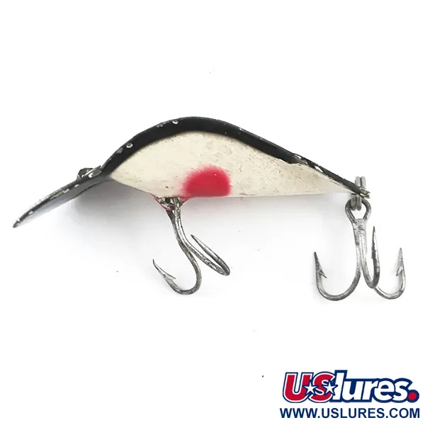 Buck Perry Spoonplug Blizgė, Juoda/Balta/Raudona, 7g, Vintage, #5298