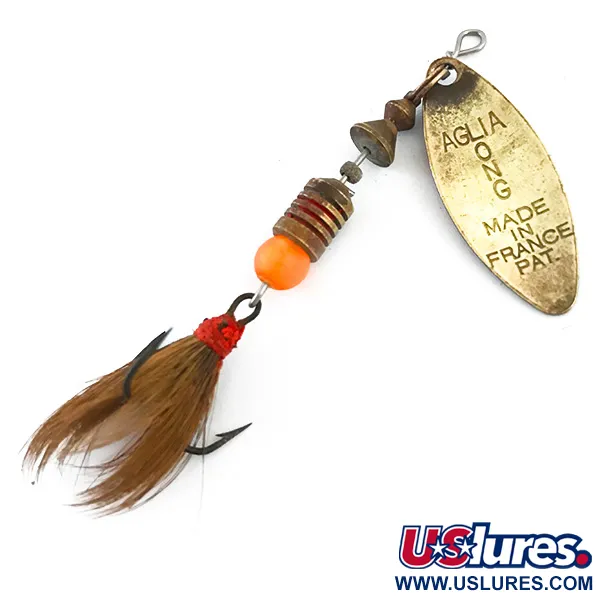 Mepps Aglia Long 1 Dressed Sukre, Žalvaris/Raudona, 4.5g, Voverė, #5377