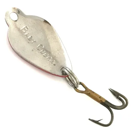 Acme Baby Cobra Blizgė, Raudona / Balta / Nikelis, 3g, Vintage, #5414