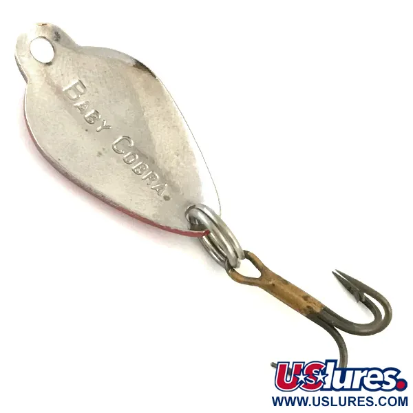 Acme Baby Cobra Blizgė, Raudona / Balta / Nikelis, 3g, Vintage, #5414