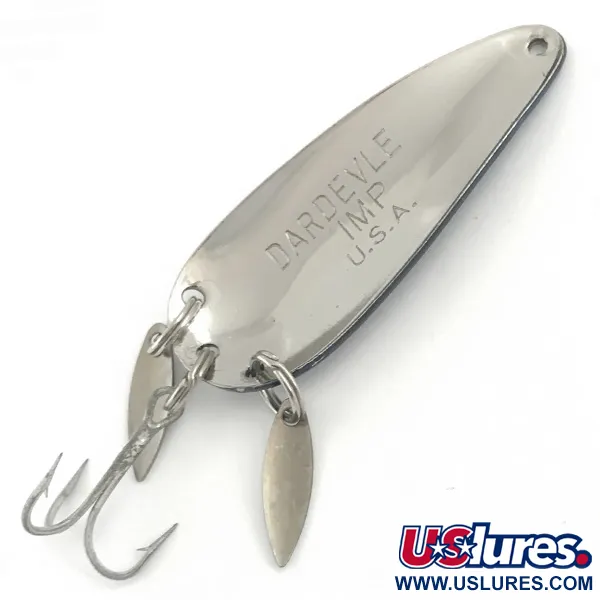 Dardevle Imp Klicker Blizgė, Nikelis/Mėlyna, 11 g, Plokštelės, #5711