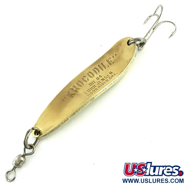 Luhr Jensen Krocodile Die #4 Blizgė, Žalvaris, 19g, Klasika, #5778