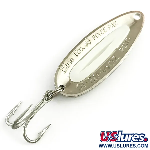 Blue Fox Pixee UV Blizgė, Kaltas nikelis/UV balta, 7g, #5815