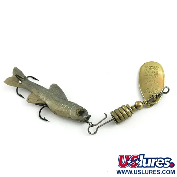 Vintage Mepps Comet Mino 2 (1960s) Sukrė, Auksinė, 6g, Guminukas, #5898