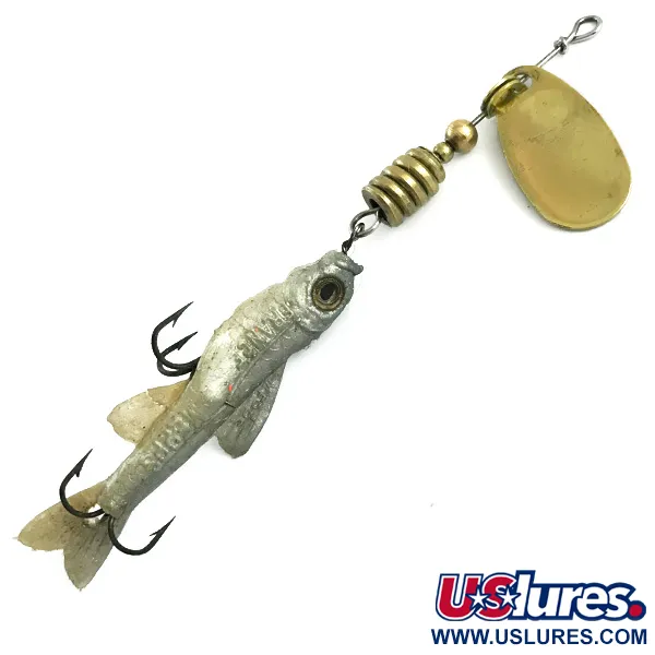 Vintage Mepps Comet Mino 2 (1960s) Sukrė, Auksinė, 6g, Guminukas, #5898