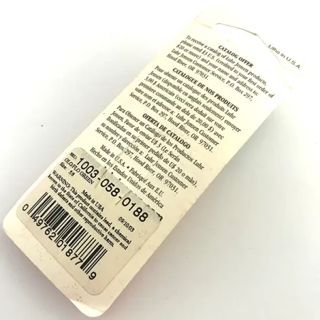 Luhr Jensen Krocodile Die #4 Glow Blizgė, Balta / Žalia, 19g, #5971