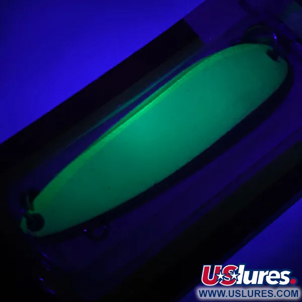 Luhr Jensen Krocodile Die #4 Glow Blizgė, Balta / Žalia, 19g, #5971