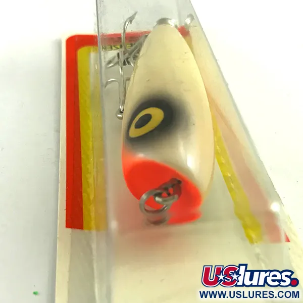 Luhr Jensen P.J.POP Medinis poperis, White Pearl/Orange, 17g, rankų d., #6046