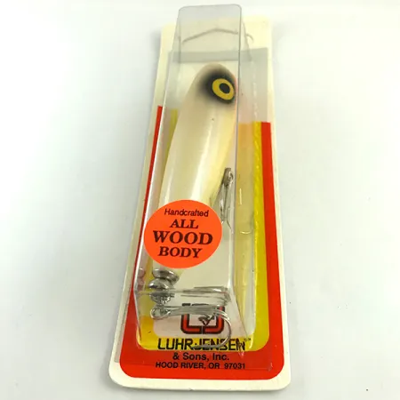 Luhr Jensen P.J.POP Medinis poperis, White Pearl/Orange, 17g, rankų d., #6046