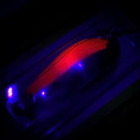 Luhr Jensen Krocodile Stubby UV Blinkė, Nikelis/Oranžinė/UV, 5g, #6085