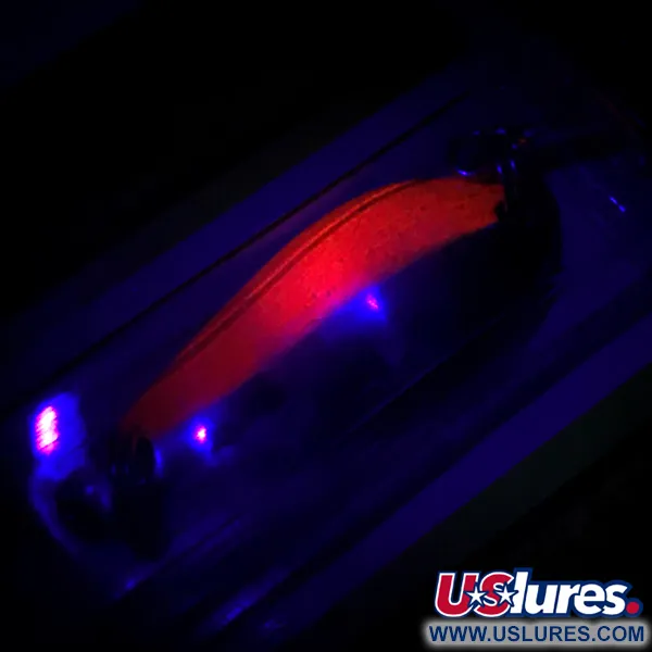 Luhr Jensen Krocodile Stubby UV Blinkė, Nikelis/Oranžinė/UV, 5g, #6085