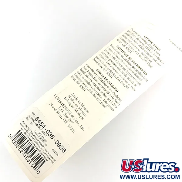 Luhr Jensen P.J.POP Medinis popperis, Sidabras / Juoda, 17g, #6151