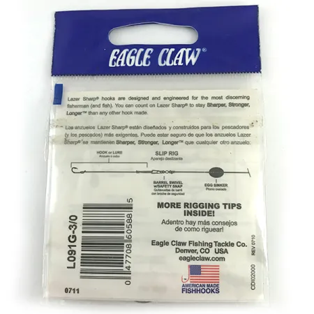 Eagle Claw #3/0 Jig Hooks, Juoda, 3/0 dydis, Offset kotelis, #6160