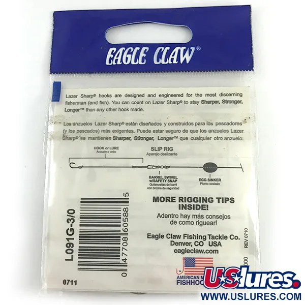 Eagle Claw #3/0 Jig Hooks, Juoda, 3/0 dydis, Offset kotelis, #6160