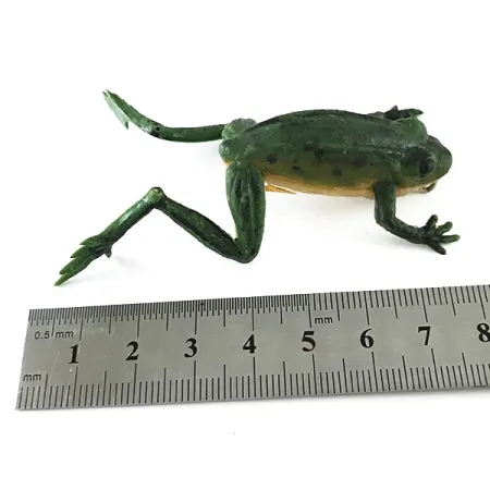 Delong Frog Guminė varlė, Žalia, 5g, Vienšakis kablys, #6251