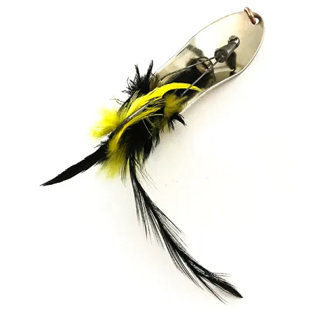 Pflueger Chum Blizgė, Nikelis/Juoda/Geltona, 28g, Su apsauga, #6293