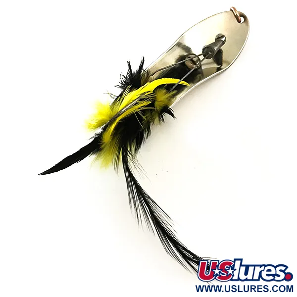 Pflueger Chum Blizgė, Nikelis/Juoda/Geltona, 28g, Su apsauga, #6293