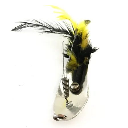 Pflueger Chum Blizgė, Nikelis/Juoda/Geltona, 28g, Su apsauga, #6293
