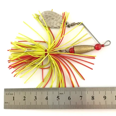 Spinner Bait Sukrė, Žalvaris/Nikelis/Geltona UV, 12g, UV spindesys, #6327