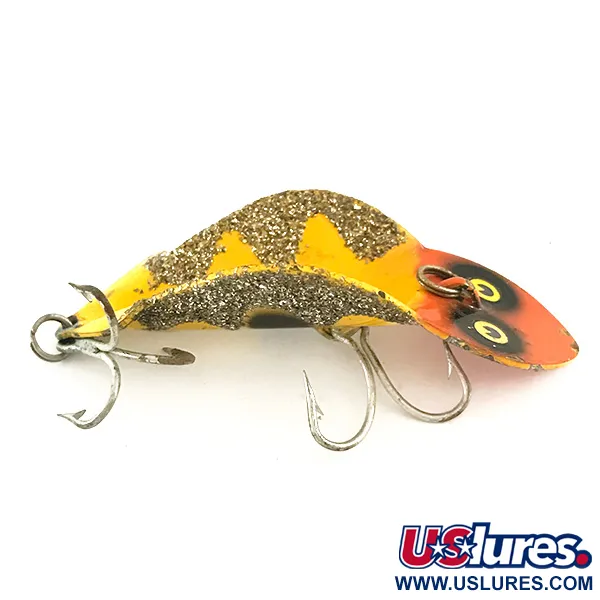 Buck Perry Spoonplug Vartiklė, Geltona/Raudona, 7g, Vintage, #6400