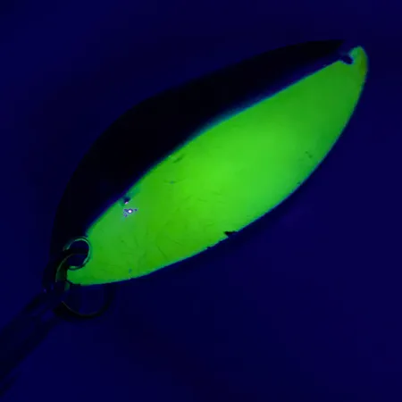 Luhr Jensen Krocodile Stubby UV Blizgė, Nikelis/Geltonas UV, 14g, #6437