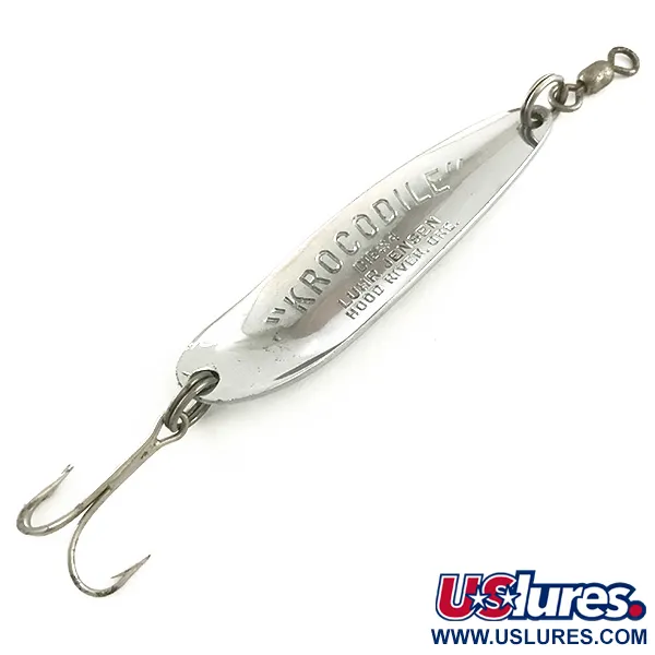 Luhr Jensen Krocodile Die #4 Blizgė, Nikelis/Žalia, 14g, Metimas, #6490