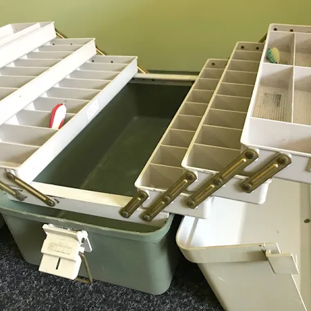 Plano 8600 Vintage Žvejybos Dėžė, Balta/Pilka, 6 Lentynos, #6574