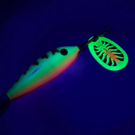 Blue Fox Vibrax Minnow Spin 1 UV Sukrė, Fire Tiger, 4g, UV, #6601