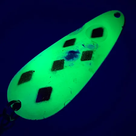 Blue Fox Aqua Spoon Blizgė, Five of Diamond, 14g, Glow, #6612