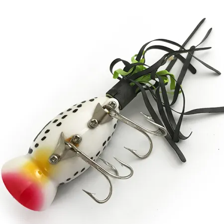 Fred Arbogast Hula Popper, White Tiger / Raudona, 10g, Sijonėlis, #6617