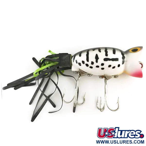 Fred Arbogast Hula Popper, White Tiger / Raudona, 10g, Sijonėlis, #6617