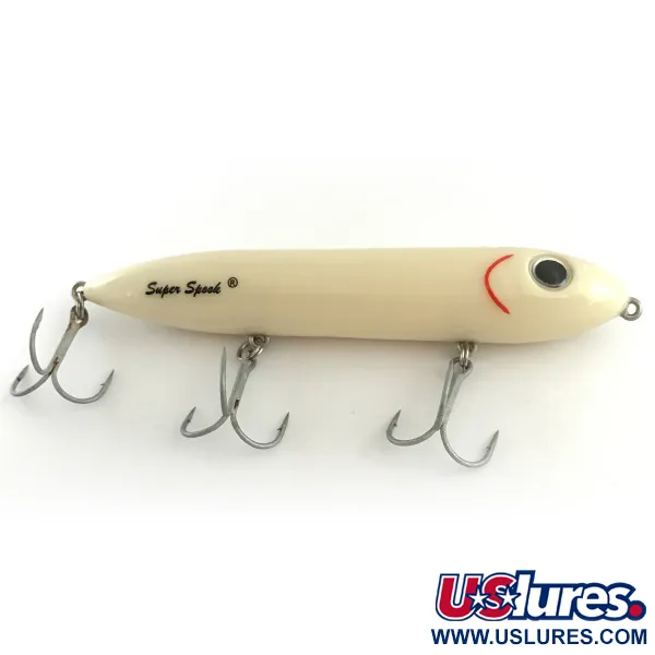 Heddon Super Spook Paviršinis masalas, Baltas, 25g, 3 trišakiai, #6618