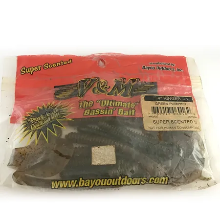 Bayou Outdoors V&M Minkštas Masalas, Green Pumpkin, 10cm, Rievėtas, #6669