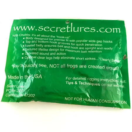 Secret Lures Chubby Frog Varlė, Mean Green, Garso Efektas, #6670