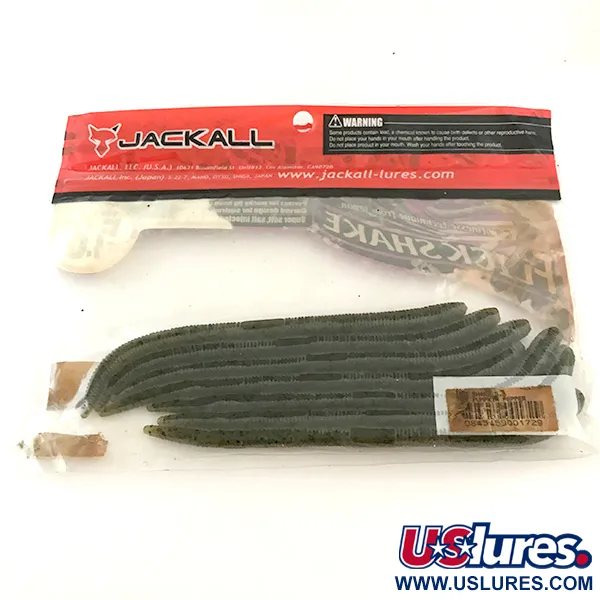 Jackall Flick Shake Worm guminukas, Green Pumpkin Pepper, 14cm, #6679