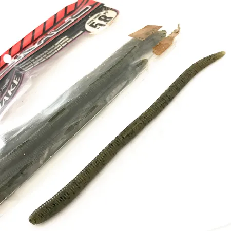 Jackall Flick Shake Worm guminukas, Green Pumpkin Pepper, 14cm, #6679