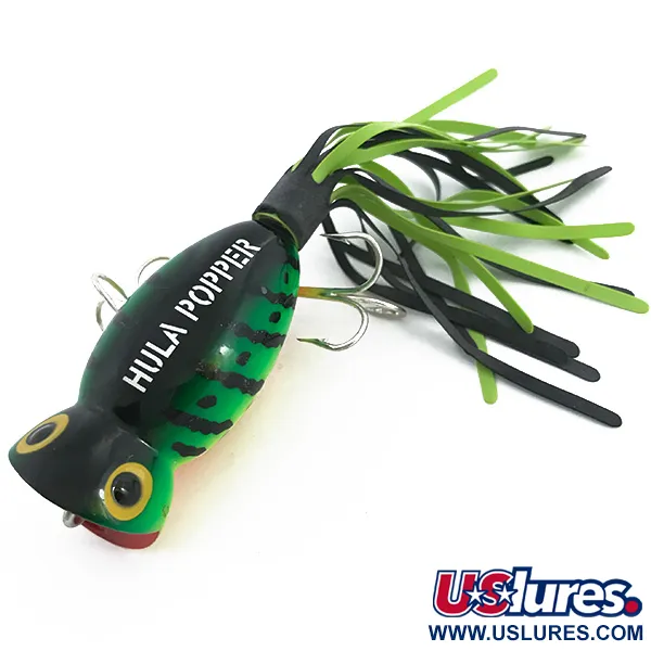 Fred Arbogast Hula Popper Paviršinis Masalas, Fire Tiger, 10g, #6760