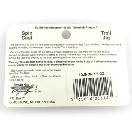 Bay de Noc Do-Jigger 1 Blizgė, Nik./Žalia/Raudona/Geltona, 4,7g, #1DJNGN